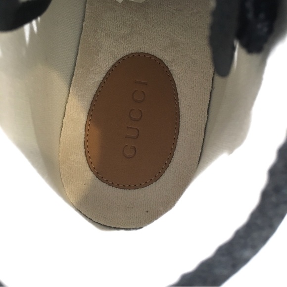 GUCCI INTERLOCKING G HIGH TOP SNEAKERS -BLACK CANVAS -MEN’S US 10 -NEW - Picture 8 of 11